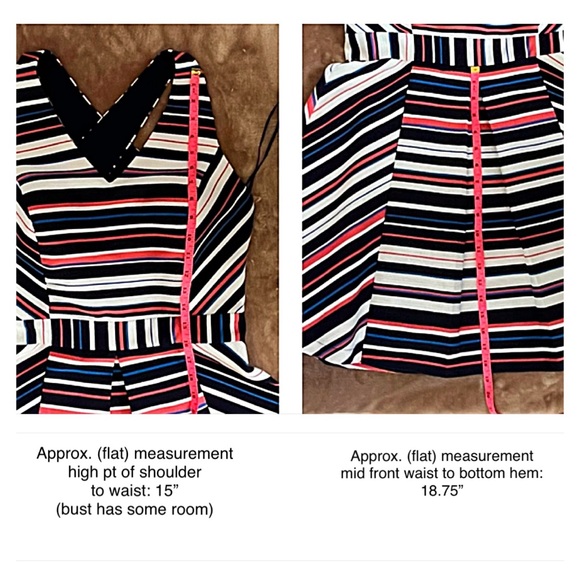 ADELYN RAE Stripe Jacquard Fit & Flare Dress- M - White Pink Blue AS SEEN ON TV - Picture 8 of 12